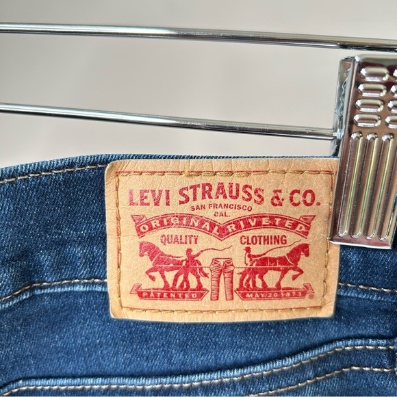 Levi's Shortie Shorts Denim Jeans Dark Blue Size 25  2" Inseam - Picture 8 of 12
